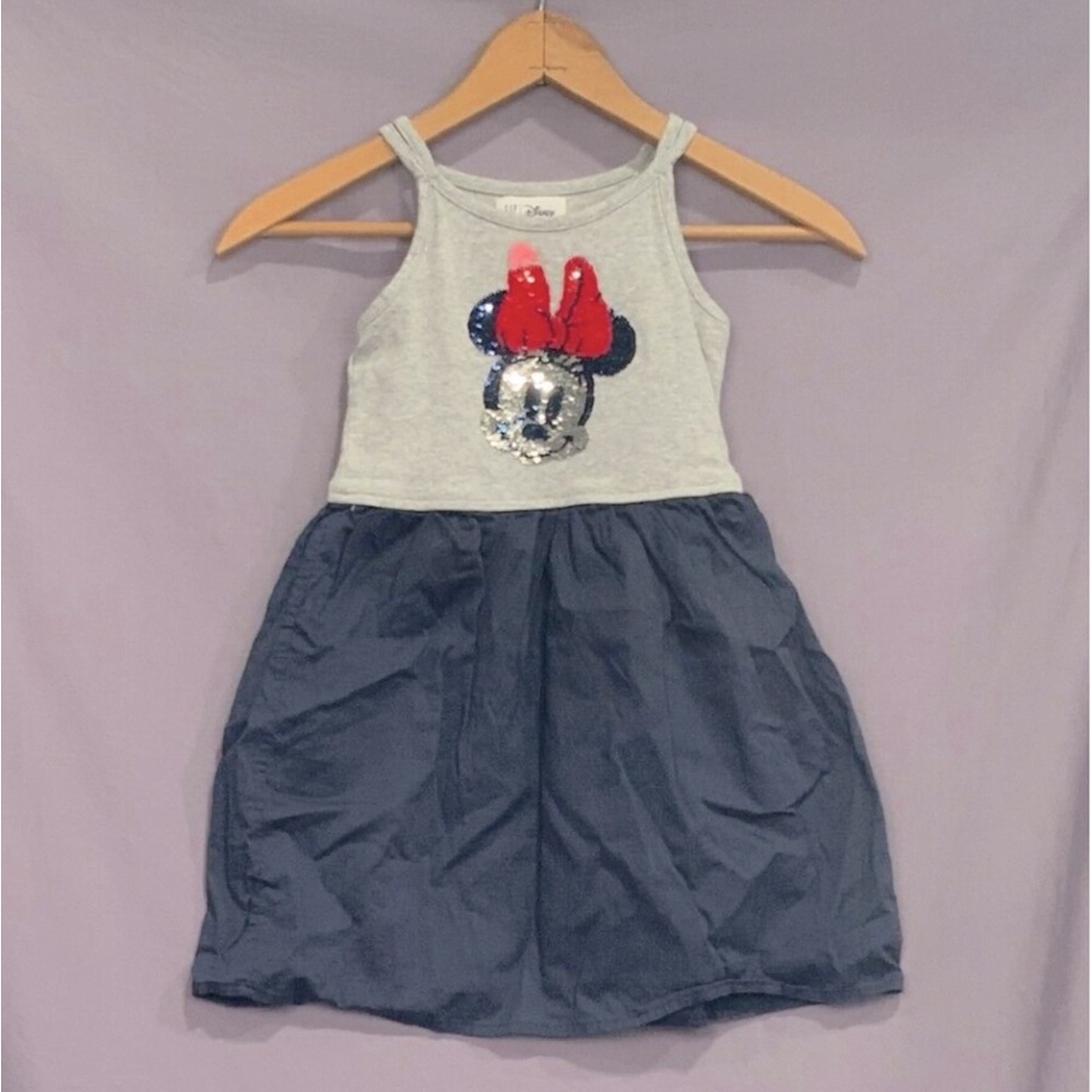 Gaps Kids Dress Disney Minnie Mouse Changing Sequins Bow - Picture 2 of 3